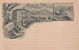 AK Litho Locarno Hotel du Parc, fine 1800.