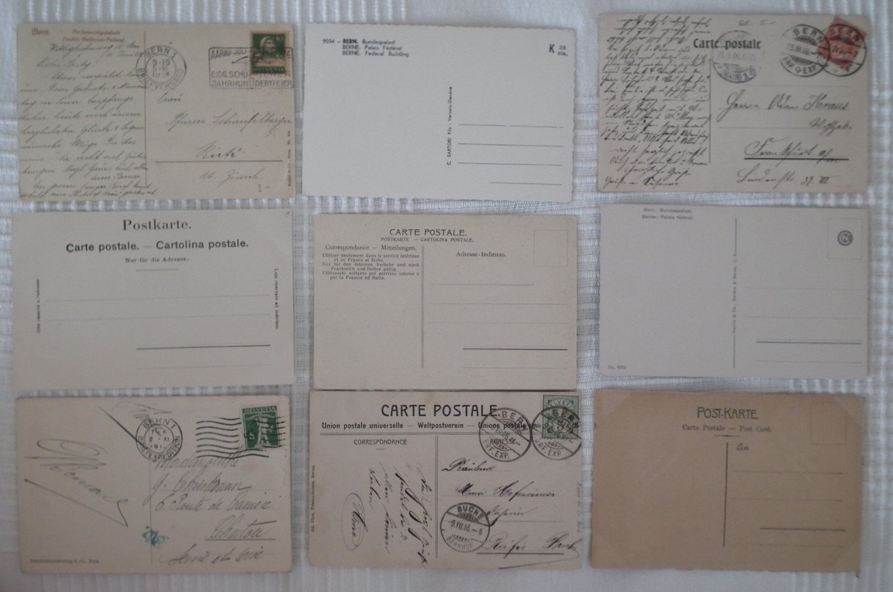 Cartoline postali: Bern, Das Bundeshaus   neun alte Ansichtskarten – Usato da Kriens venduto da WULLU99 1
