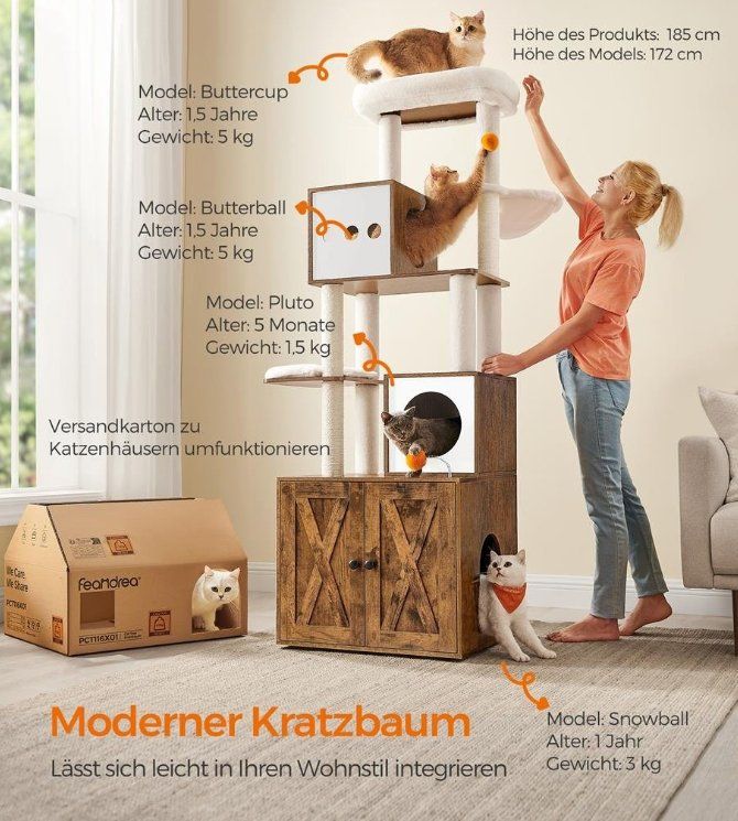 Katzenbaum - Kratzbaum: Kratzbaum Katzenbaum Mit Katzenschrank APOLLO – Neu (gemäss Beschreibung) aus Lachen SZ von MAMORU-MOEBEL 2