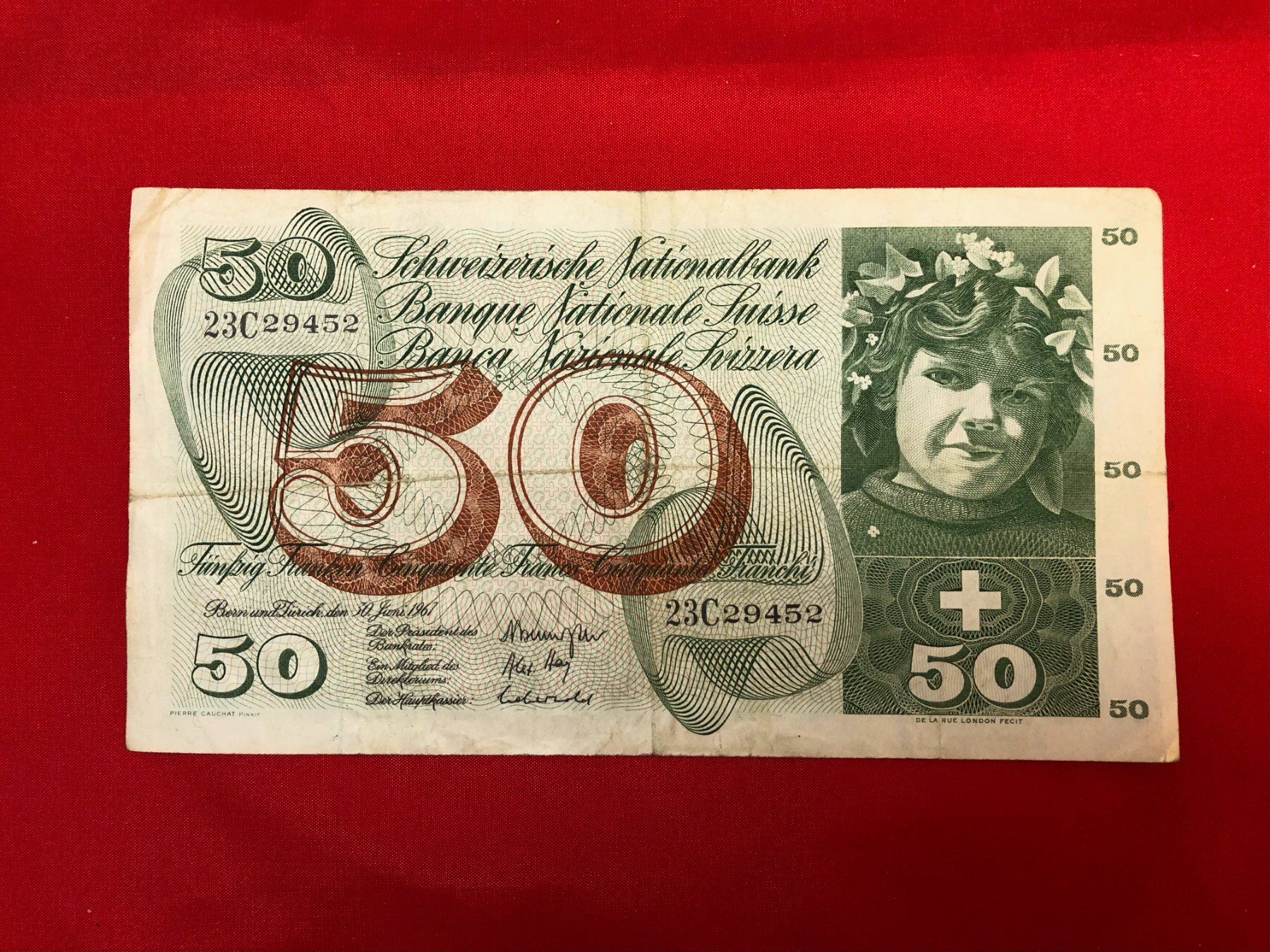 Banconote: 50 Franken Note der Serie 5 – Usato da Wolhusen venduto da albaro01