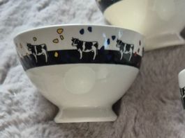 5 bols porcelaine décor vaches C58