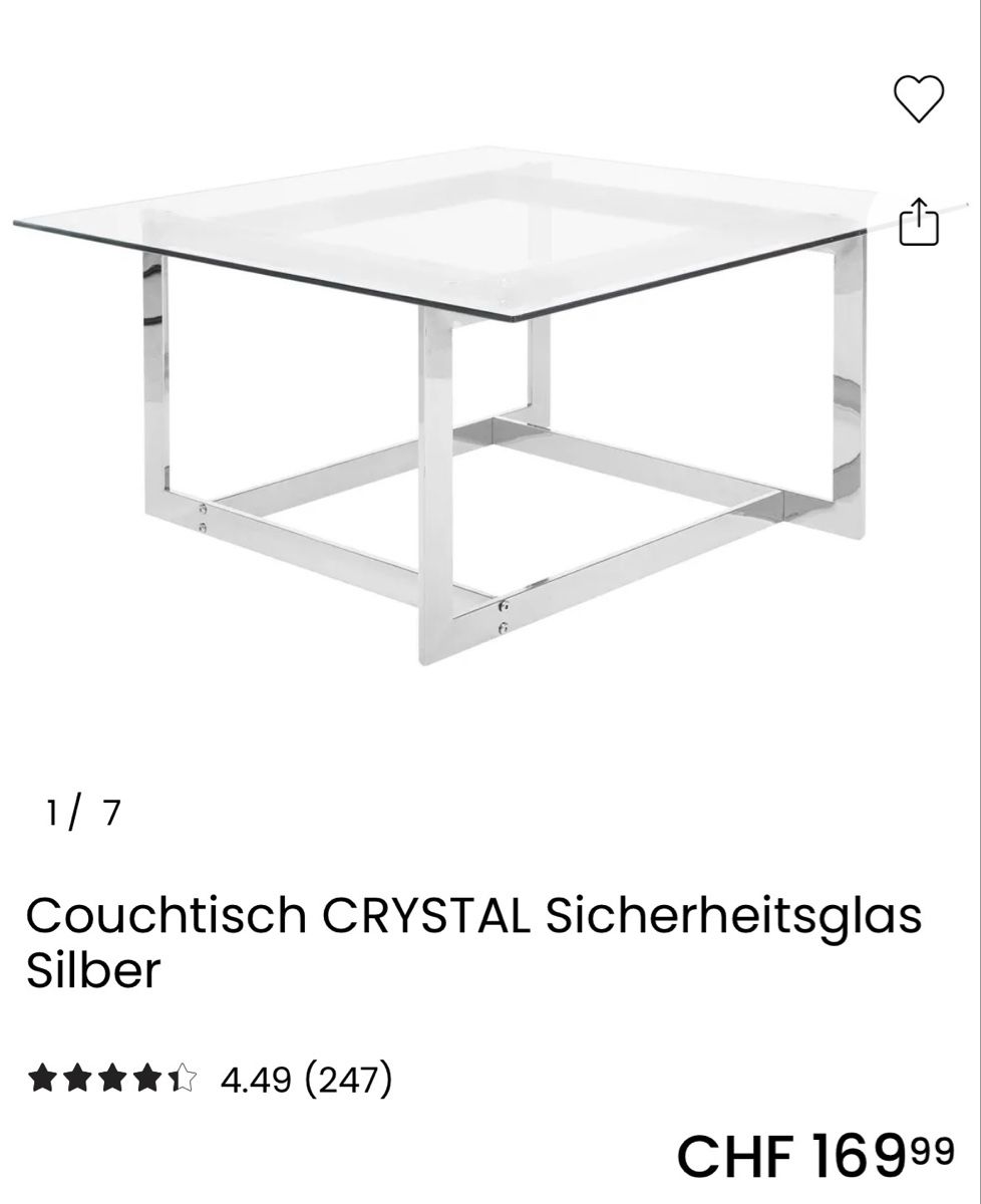 Tische: Couchtisch aus Glas – Gebraucht aus Affoltern am Albis von avu_8kpq 3