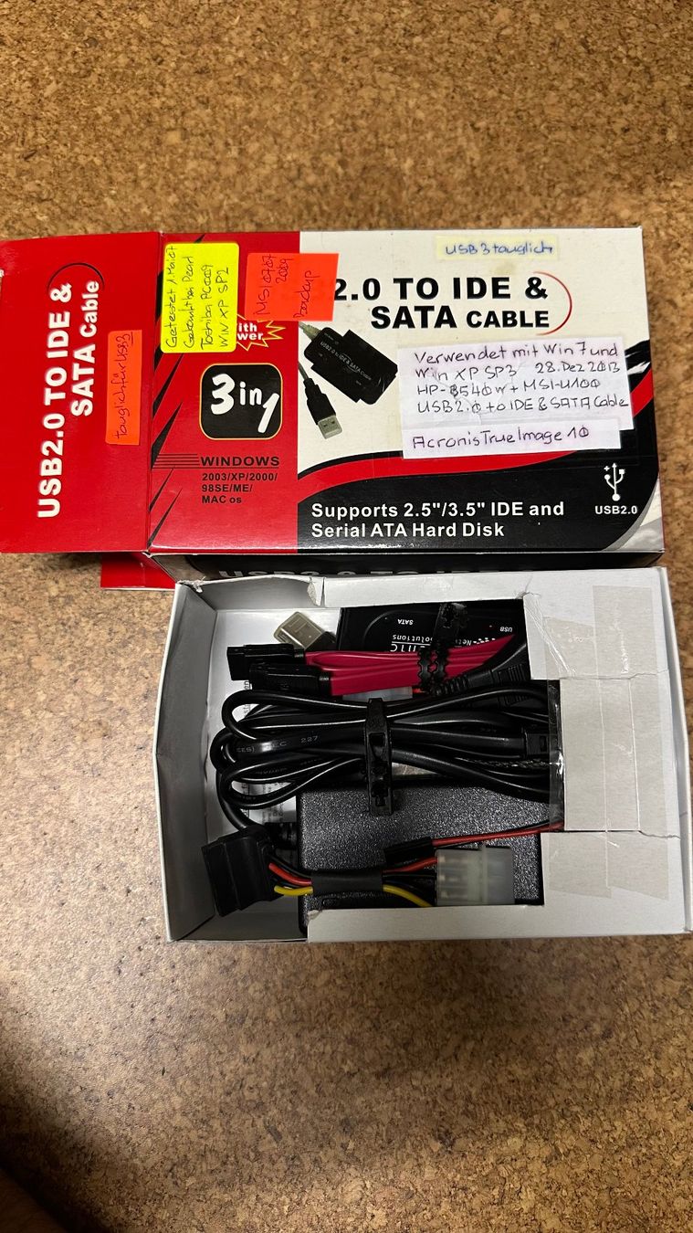 Laufwerke & Adapter: USB 2.0 IDE/SATA Adapter – Gebraucht aus Metzerlen von Delmatto