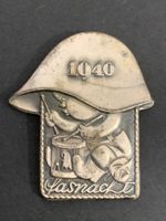 Fasnacht Basel Silberplakette 1940 Stahlhelm ***