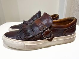 Benci Brothers Leder Sneaker / Monkstrap – Fransen – Gr. 37