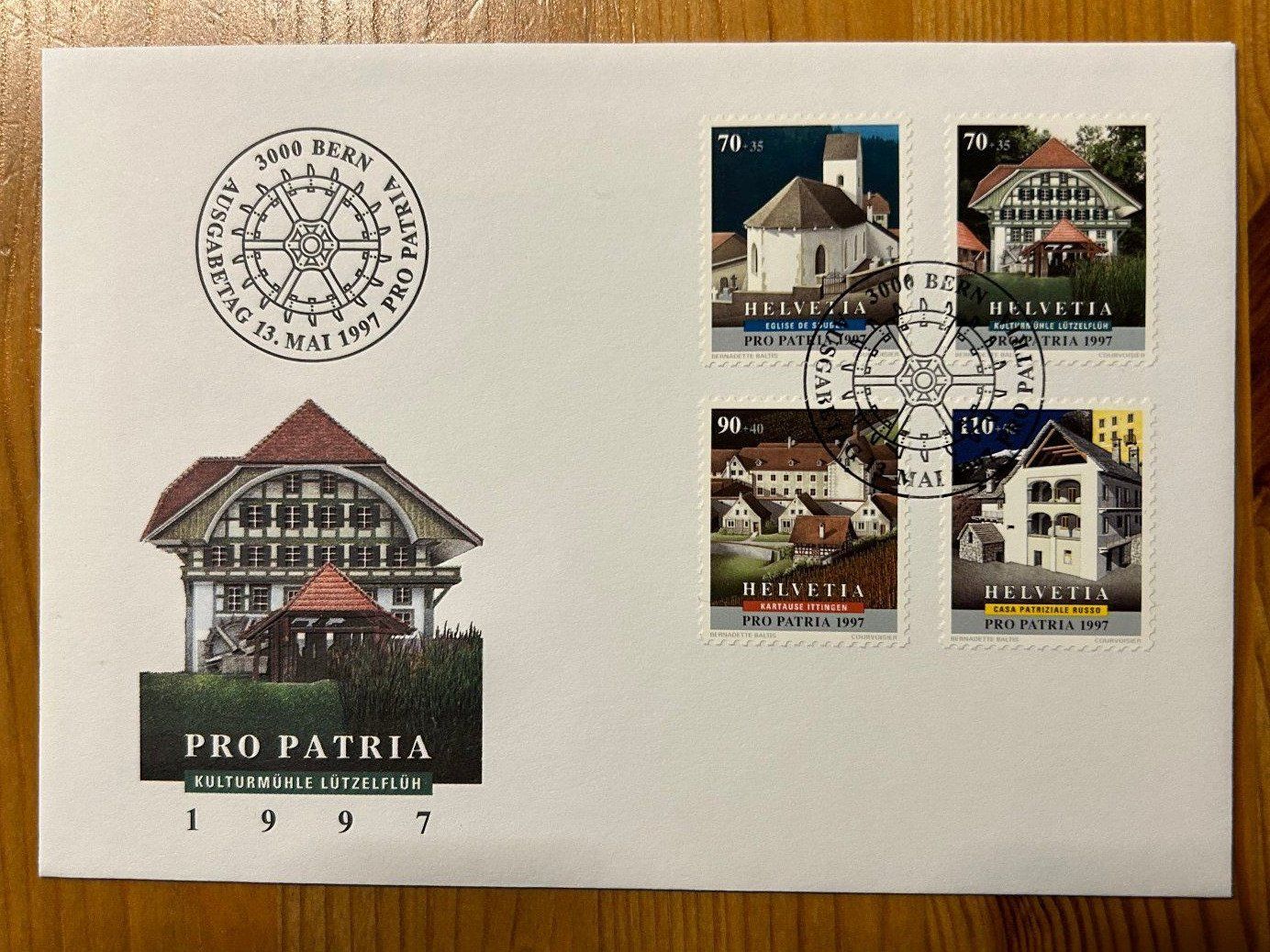 Tutti i francobolli: Erstagscouvert FDC Pro Patria 1997 – Usato da Zollikon venduto da Xblanka