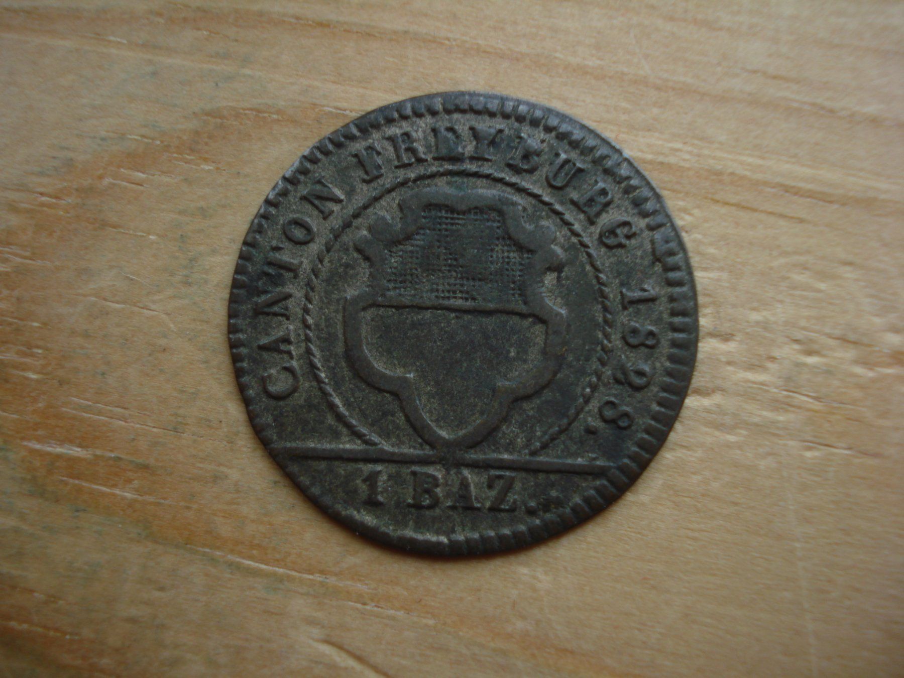 Alle Münzen: (S) Freiburg 1 Batz 1828 – Gebraucht aus Erlach von Net-Coins
