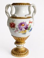 Antike Meissen Schlangenhenkelvase E153, Leuteritz, um 1900