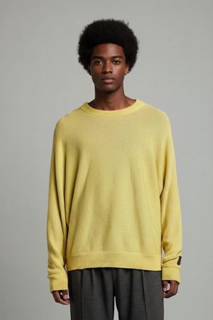 Carlo Colucci Gelber Rippstrickpullover - Oversize-Passform