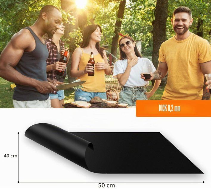 Accessori per grill: 5er Pack 50x40cm BBQ Grillmatte Wiederverwendbar – Nuovo (secondo la descrizione) da Thun venduto da keller001 4