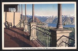 Cademario, Veranda des Kurhauses mit Bli