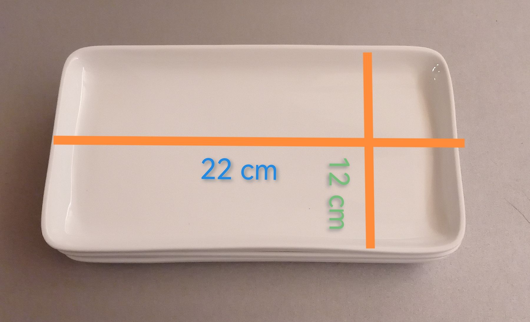 Piatti: 6 rechteckige Teller 22 x 12 cm – Nuovo (secondo la descrizione) da Schwarzenegg venduto da musi09