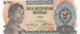 Indonesien 21/2 Rupiah 1968 P-103 UNZ Sudirman