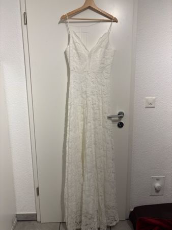 weisses Spitzenkleid, Hochzeits-/Standesamtkleid