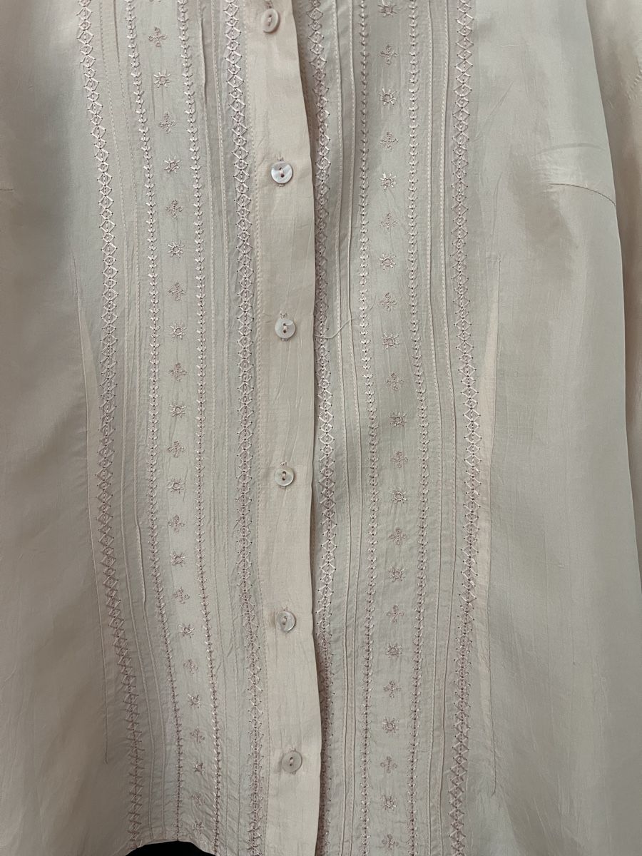 Camicette: Bianca. Pink Silk Blouse – Usato da Genève venduto da zei_v6dc 5