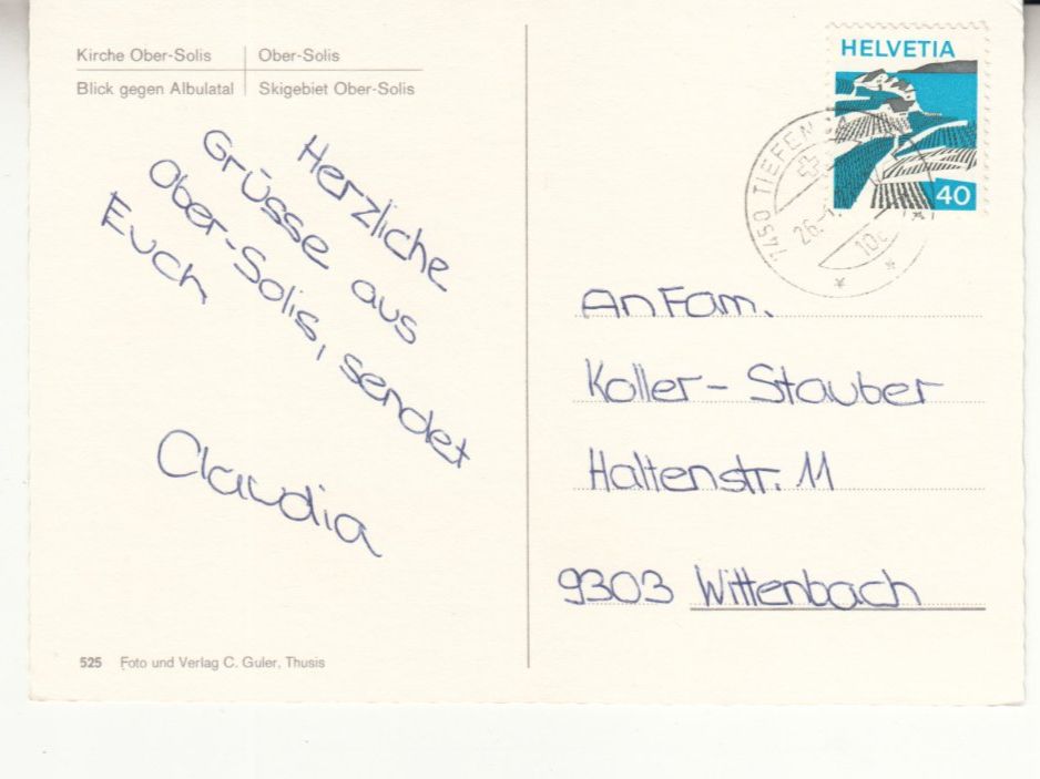 Cartoline postali: Ober Solis 1977 – Usato da Bürglen TG venduto da StampGraf 1