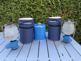Campinglampe Gaslampe mit 2 Hüllen und Gaskartusche