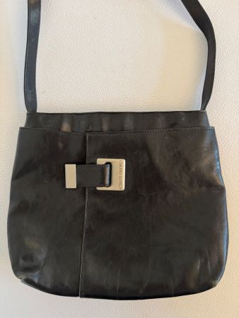 Claudio Ferrici Damen Umhängetasche 👜 Leder Tasche Schwarz