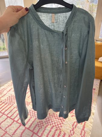 Stylish Woman top 100% linen blouse