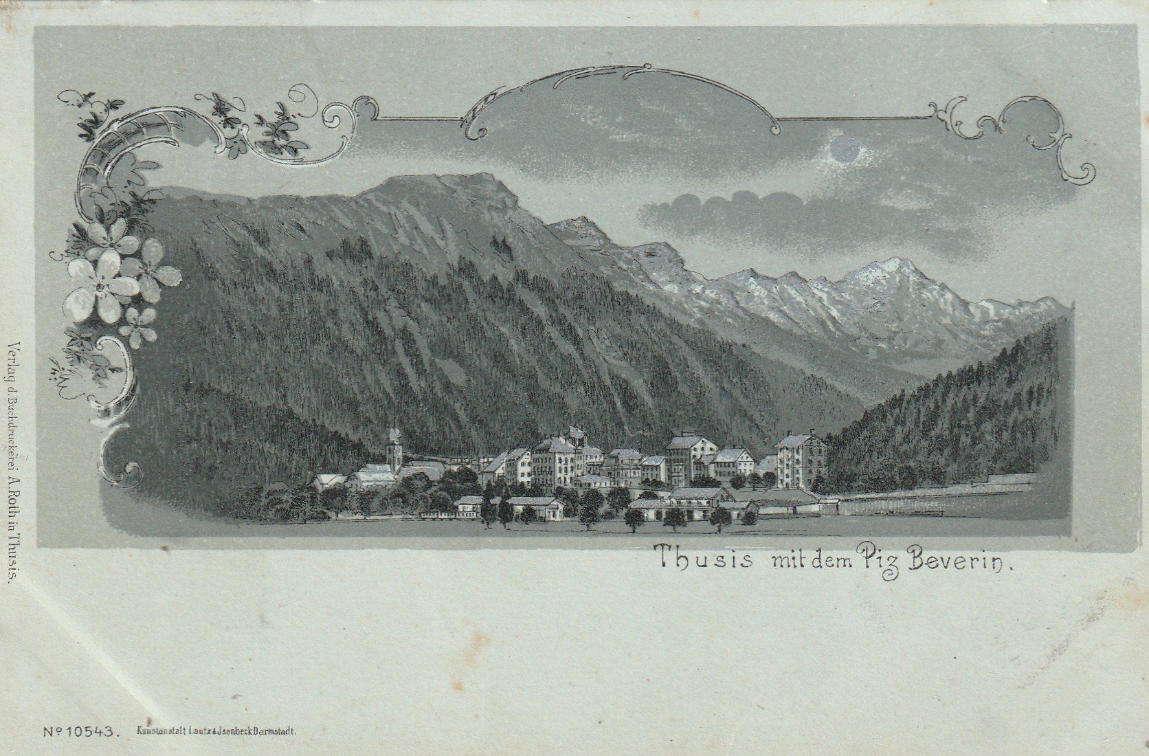 Cartoline postali: AK Thusis Mondschein Litho 1900 – Usato da Rupperswil venduto da Ema10