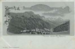 AK Thusis Mondschein Litho 1900