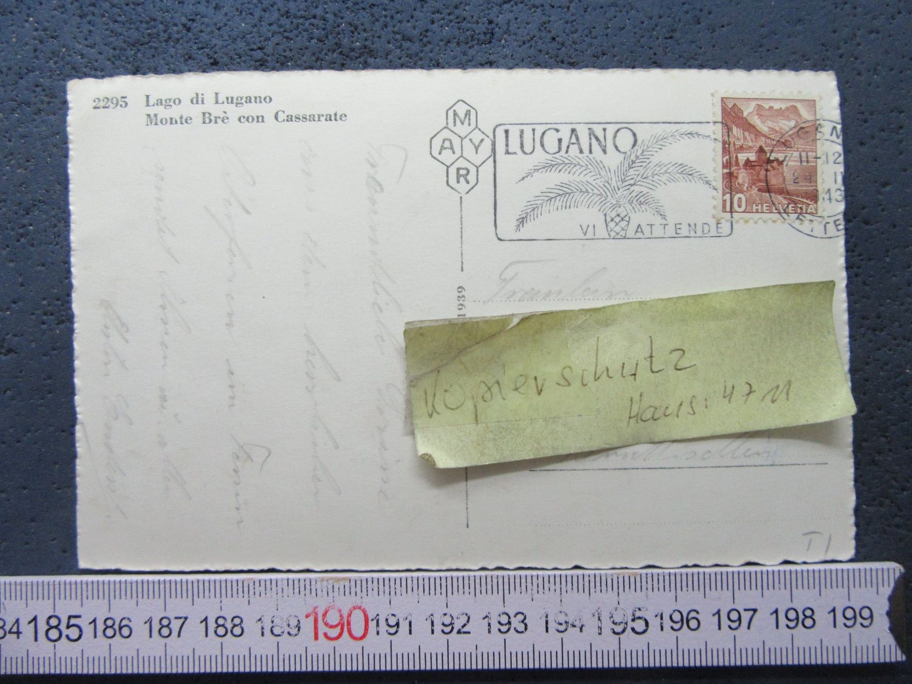 Cartoline postali: CASSARATE MONTE BRE 1939 TICINO AK – Usato da Ettingen venduto da Hausi4711 1