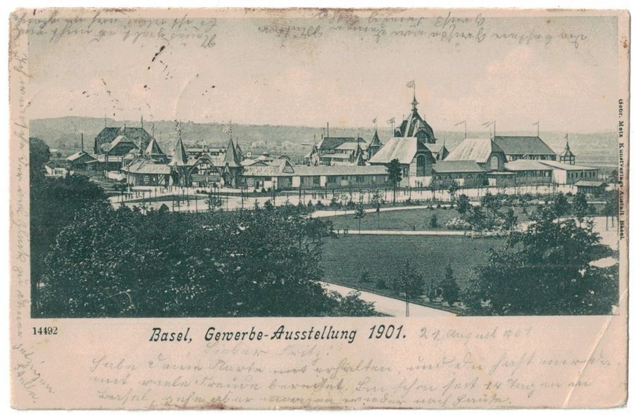 Ansichtskarten: Basel 1901 - Gewerbe-Ausstellung – Gebraucht aus Frauenfeld von POML