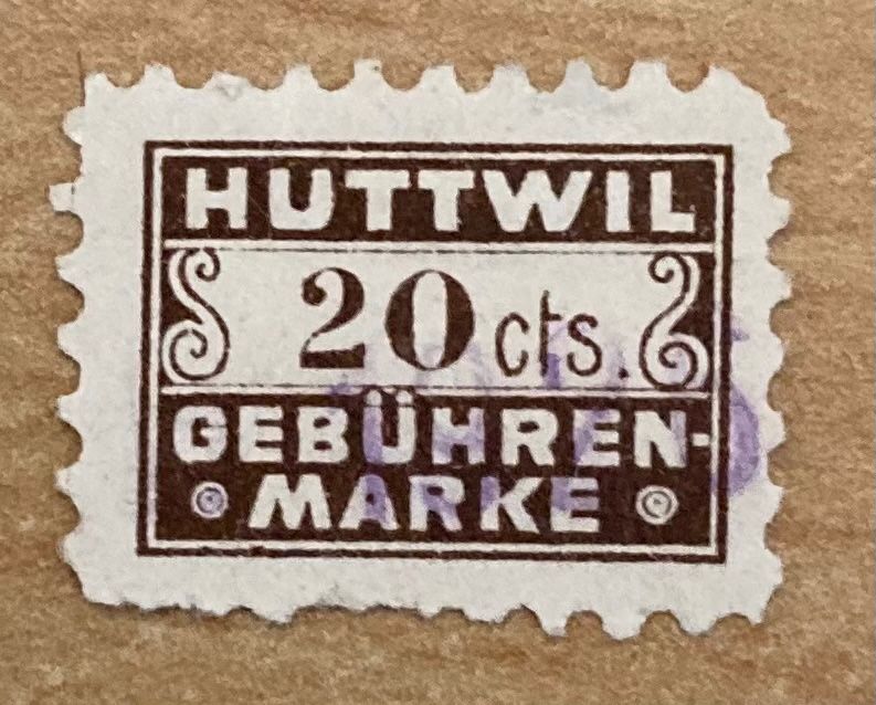 Tutti i francobolli: Fiskalmarke / Gebührenmarke Gemeinde Huttwil – Usato da Hunzenschwil venduto da zibu88
