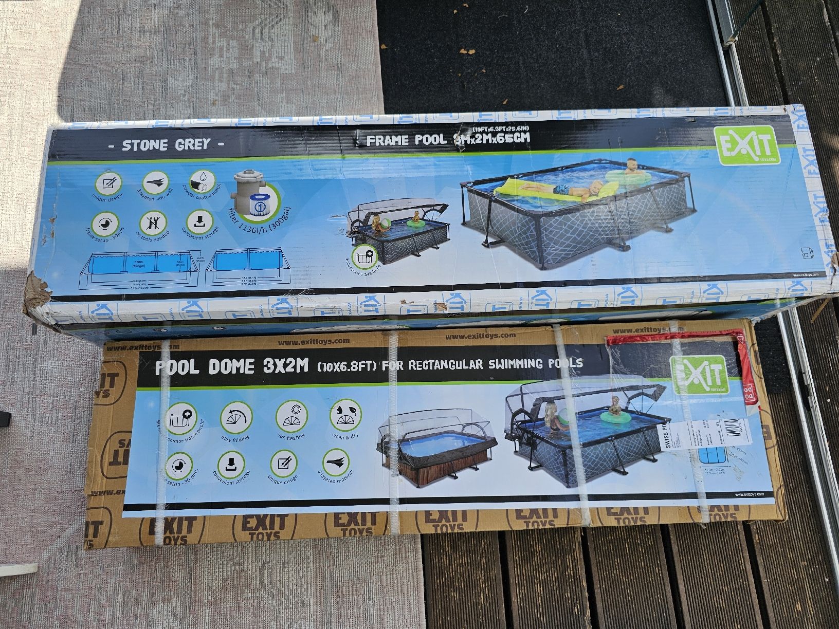 Piscine: exit pool 200 x 300 x 65 mit dach – Nuovo e nell'imballaggio originale da Rebstein venduto da platin9445