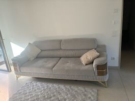 Graues Sofa mit 3+3Sitzplätzen Zustand gut