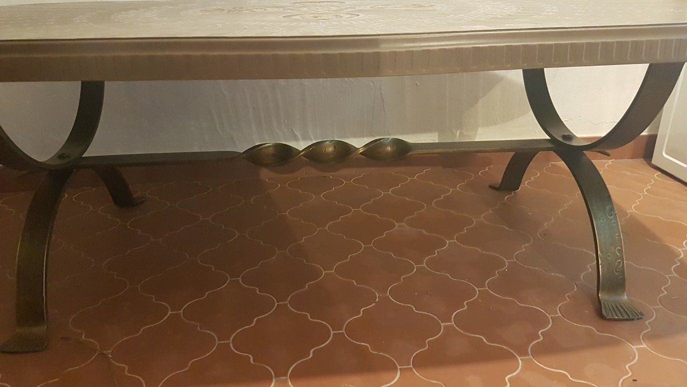Tables: Robuster, bronzefarbener, rechteckiger Couchtisch – D'occasion à Kilchberg ZH par Blade04 2