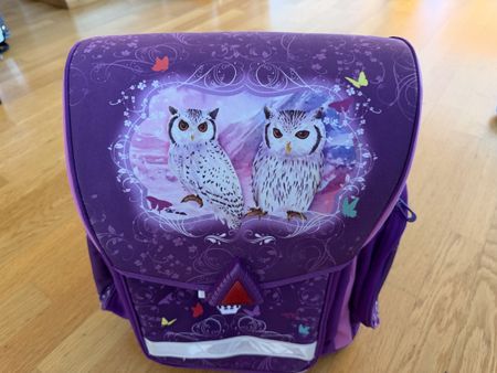 Schulrucksack mit Eulenmotiv für Mädchen guter Zustand