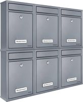 6x Briefkasten mit Schloss+Namensschild