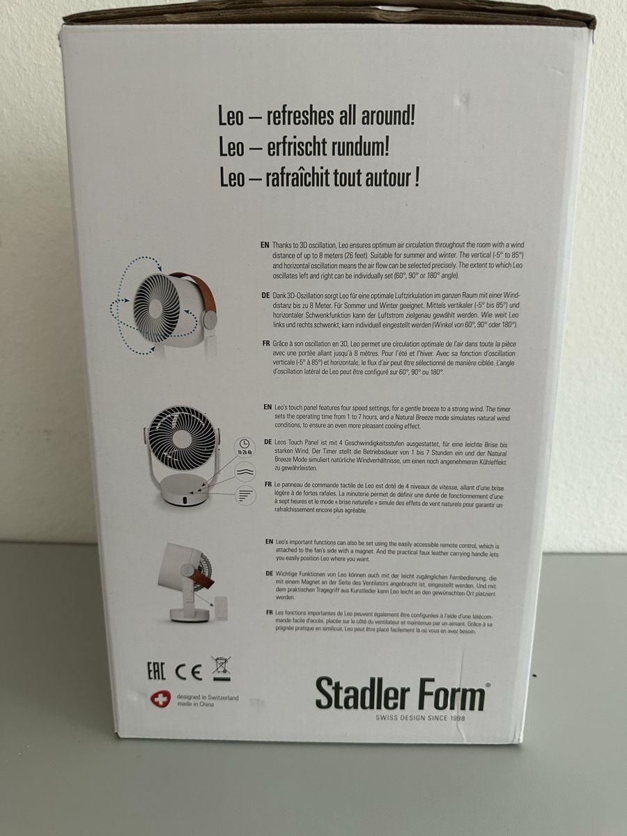 Stadler Form Ventilatori: Stadler Form Leo 3D Air Circulator fan – Nuovo (secondo la descrizione) da Zürich venduto da als_d57v 1