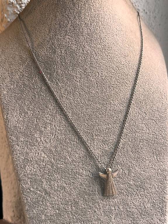 Catenine: Silberkette mit Engel liebevoll (50cm) – Usato da Basel venduto da bellespirit 1