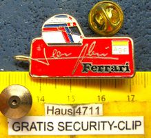 FERRARI AGIP AUTO RACING PIN JEAN ALESI GEPRÄGT GOLDIG