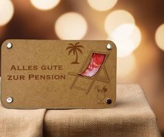 Holz Geschenkkarte - Pension