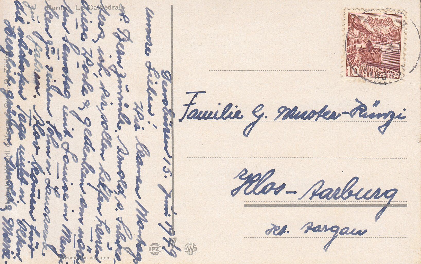 Cartes postales: Bern Münster 1949 – D'occasion à Bürglen TG par StampGraf 1