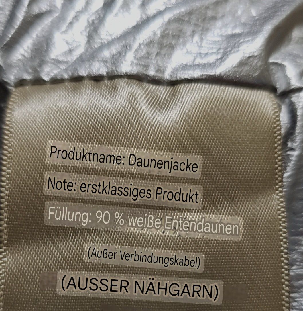 Jacken: Silberne Daunenjacke, Grösse L, Winter – Neu und originalverpackt aus Dulliken von Trw_gbp4 7