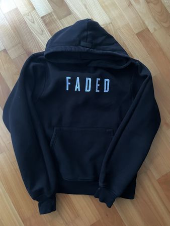Schwarzer FADED Kapuzenpullover Hoodie, Gr. S