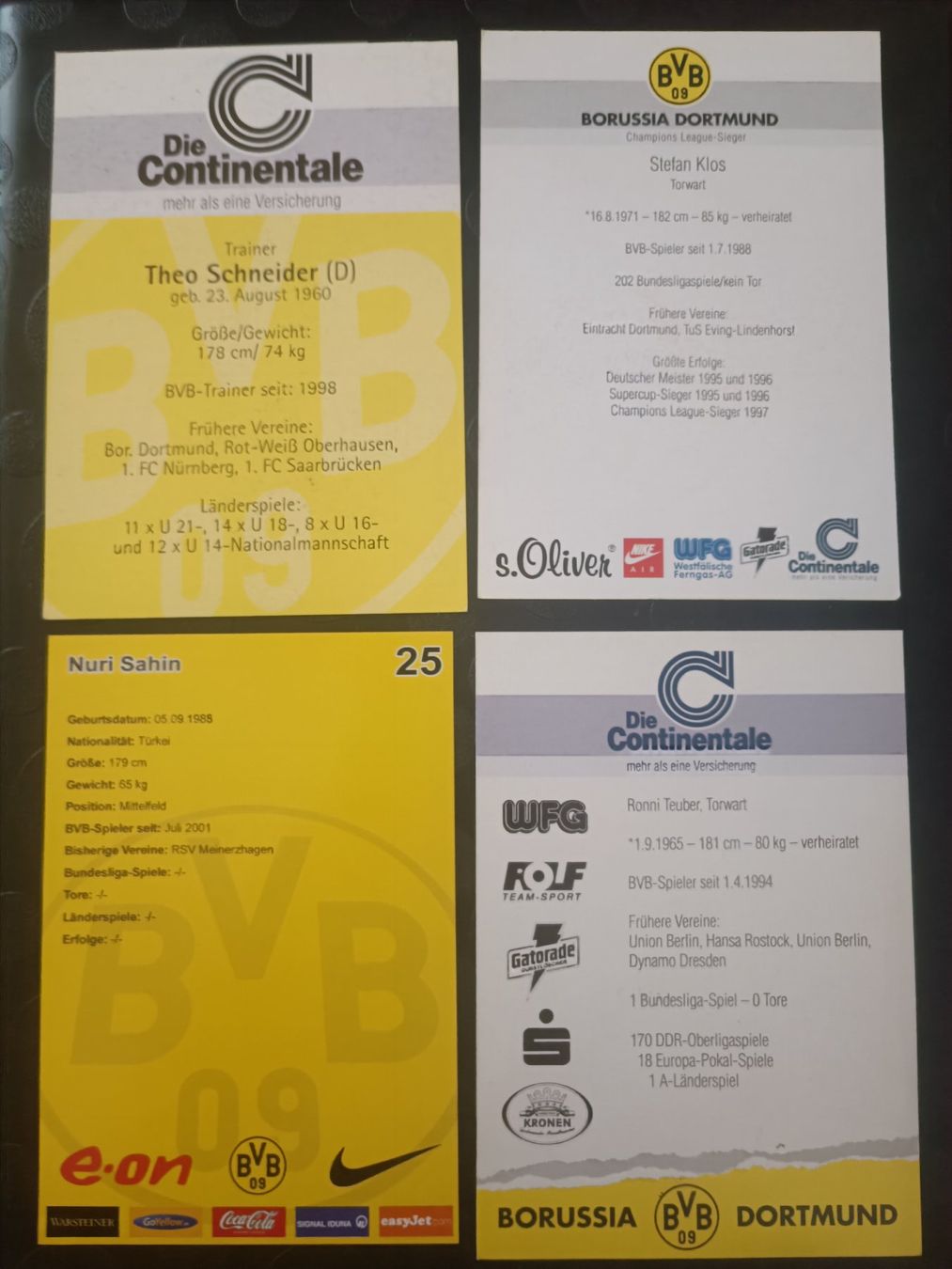 Autographes: BVB Set - 4 signierte Autogrammkarten – D'occasion à Menziken par Artographs 1