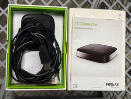 Phonak TV Connector mit Kabel und Anleitung