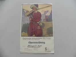 Karte Oberl. Schützenfest Frutigen Bern 1946 Ehrenmeldung