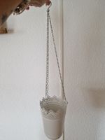 Vintage Hängetopf mit Kette, weiss, Shabby Chic Style! IKEA