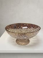 Elegante Obstschale / Dekoschale im Diamant-Design – Gold / 