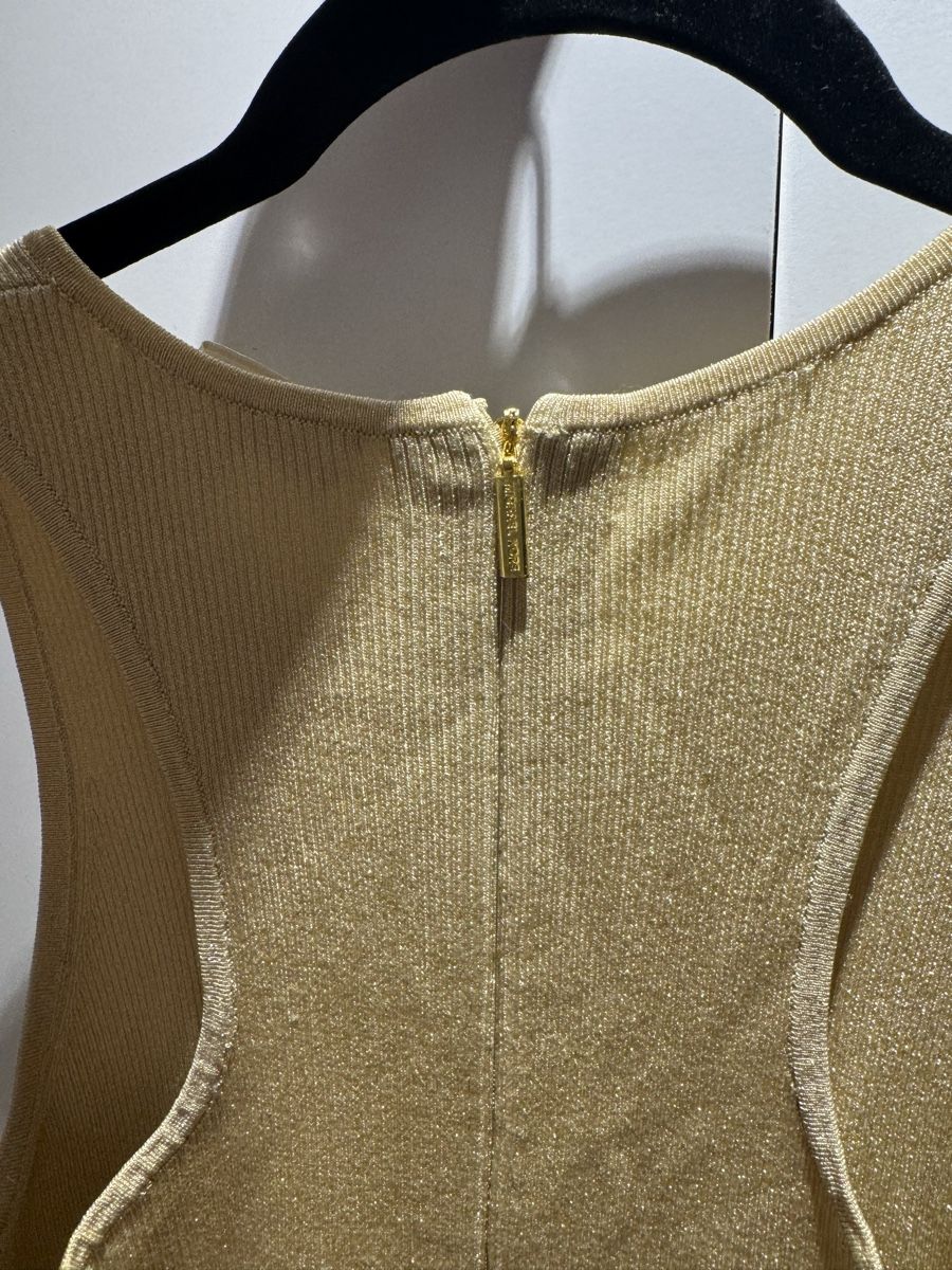 Michael Kors Vestiti: MK Elegantes Strickkleid mit Schlitz, Grösse S, Gold – Nuovo (secondo la descrizione) da Spreitenbach venduto da TheStyleAtelier 4