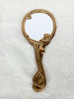 Handspiegel Jugendstil Messing verzierte Abdeckung hinten
