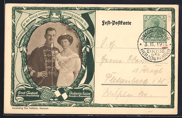 Cancelleria postale: Ernst August Herzog von Braunschweig und – Usato da Berlin venduto da bartko-reher