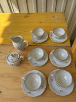 Service à café en porcelaine VSK USC 14 pièces motif floral