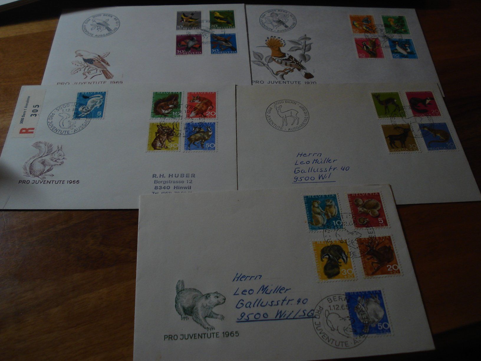 Tutti i francobolli: 11 FDC Pro Juventute 1965 - 1976 – Usato da Niederwil AG venduto da morostahu 1